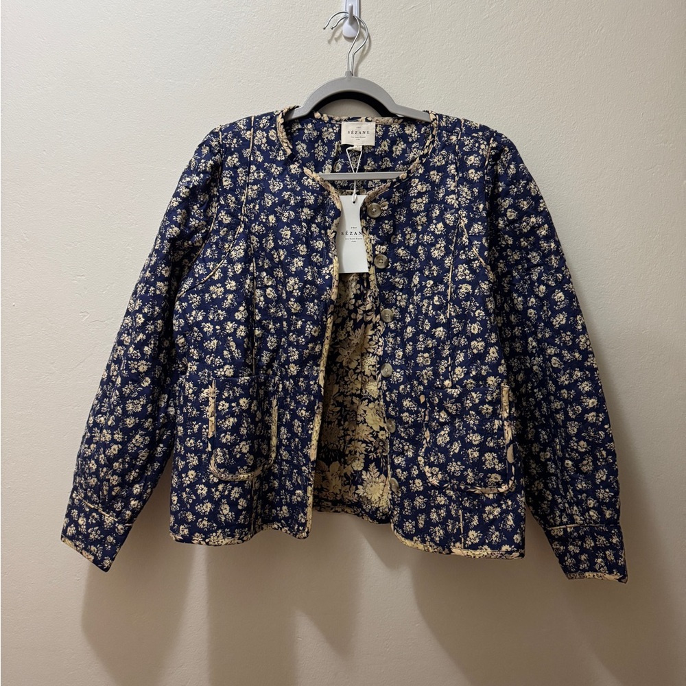 Sézane NWT Jesper Jacket in Cara Mix Print Size 40/US 8 - Picture 7 of 8